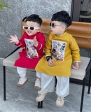 Áo dài Kéo Quân vàng