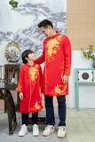 Aó dài đỏ thêu rồng