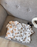 Bộ pijama đũi xốp - ship random màu