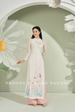 Áo dài tuyết hoa - hoạ tiết thêu