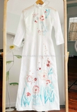 Áo dài tuyết hoa - hoạ tiết thêu