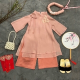 Áo dài tuyết nguyệt hồng