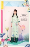 Áo dài tự linh xanh ngọc - luạ ngọc trai, form suông