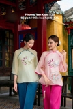 Bộ pháp phục tơ hồng thêu hoa hạc