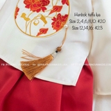 Hanbok taffa lụa thêu hoa