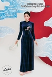 Bộ áo dài Yên Lam nhung thêu mịn size XL