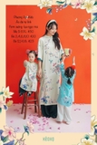 Áo dài tự linh xanh ngọc - luạ ngọc trai, form suông