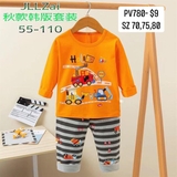 Bộ thun cotton xuất hàn- máy xúc cam - sz 75