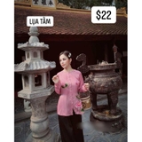 Bà ba tằm hồng thêu sen