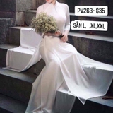 Aó dài lụa trắng 4 tà cao cấp