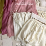 Áo dài Hạ Viên hồng tím-  dáng suông