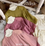 Áo dài Hạ Viên hồng tím-  dáng suông