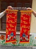 Cặp câu đối nhung " Cung Chúc- Lộc Tài " 30x80cm