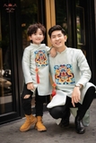 Áo dài nam rồng xanh ngọc