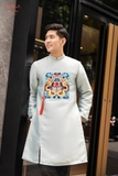 Áo dài nam rồng xanh ngọc