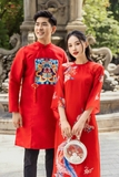 Áo dài nam rồng đỏ