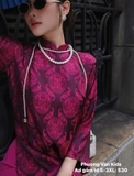 Áo dài gấm tơ tím hồng cẩm