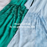 Áo daì gấm đồng xu xanh dương