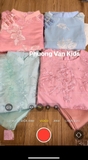 Áo dài tơ ren xanh tay lông 4 tà