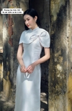Áo dài taffa nơ đá