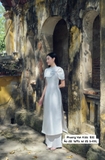 Áo dài taffa nơ đá