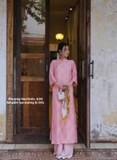 Áo dài gấm tơ hồng