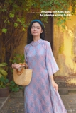 Áo dài gấm tơ tím
