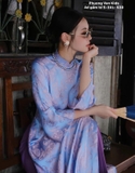 Áo dài gấm tơ tím