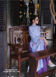 Áo dài gấm tơ tím