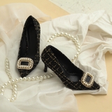 Tweed Pearl High Heels