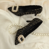 Tweed Pearl High Heels