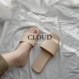 Dép bệt nữ CL quai ngang da trơn bản to basic