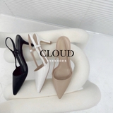 Giày cao gót quai hậu mũi nhọn, quai nơ sau