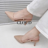 Giày cao gót quai hậu mũi nhọn, quai nơ sau