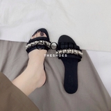 Dép quai ngọc satin ii