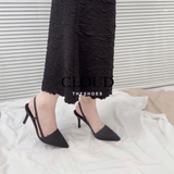 Giày cao gót quai hậu mũi nhọn, quai nơ sau