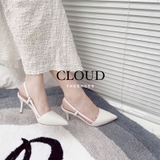 Giày cao gót quai hậu mũi nhọn, quai nơ sau