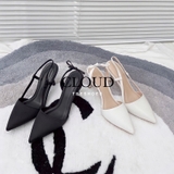 Giày cao gót quai hậu mũi nhọn, quai nơ sau