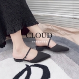 Giày bệt lụa mũi nhọn quai ngang