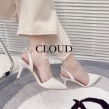 Giày cao gót quai hậu mũi nhọn, quai nơ sau