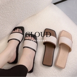 Dép bệt mũi vuông quai ngang / quai chéo viền