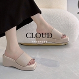 Dép đế xuồng mũi vuông vải jean