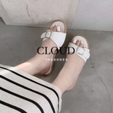 Dép bệt mũi tròn quai bầu phối khoá