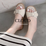 Dép bệt mũi tròn quai bầu phối khoá