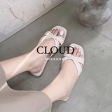 Dép bệt mũi vuông quai chéo viền