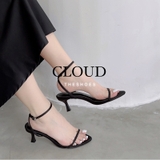 Giày cao gót mũi nhọn bầu dây mãnh trơn / đá