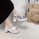 Giày sandal bánh mì 8cm quai chéo