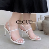Giày cao gót sandal mũi vuông dây đá
