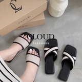 Dép bệt mũi vuông quai ngang / quai chéo viền