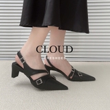 Giày cao gót mũi nhọn dây khoá